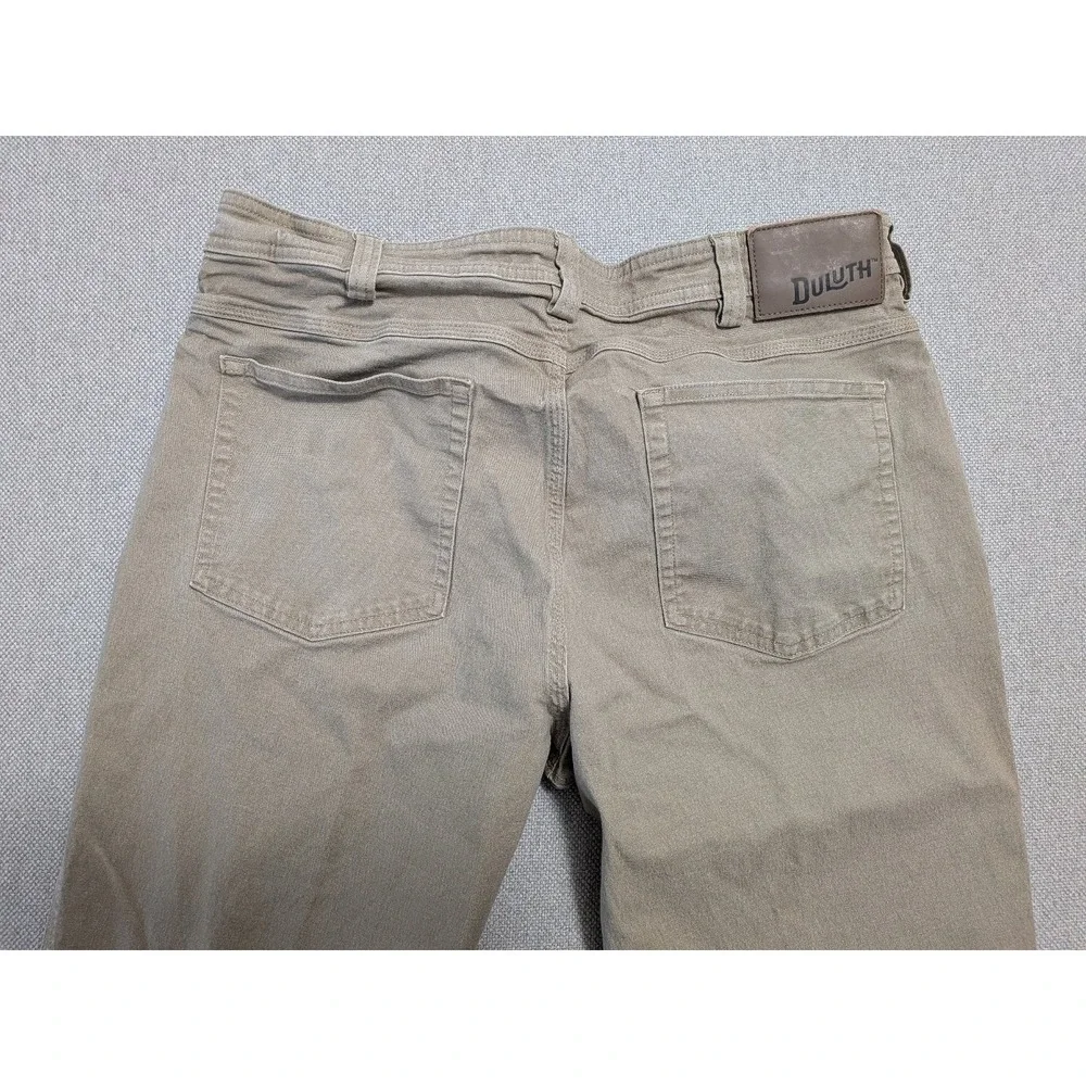 Duluth Men's Flex Fire Hose Pants 36x30 Desert Khaki Cotton Stretch Workwear